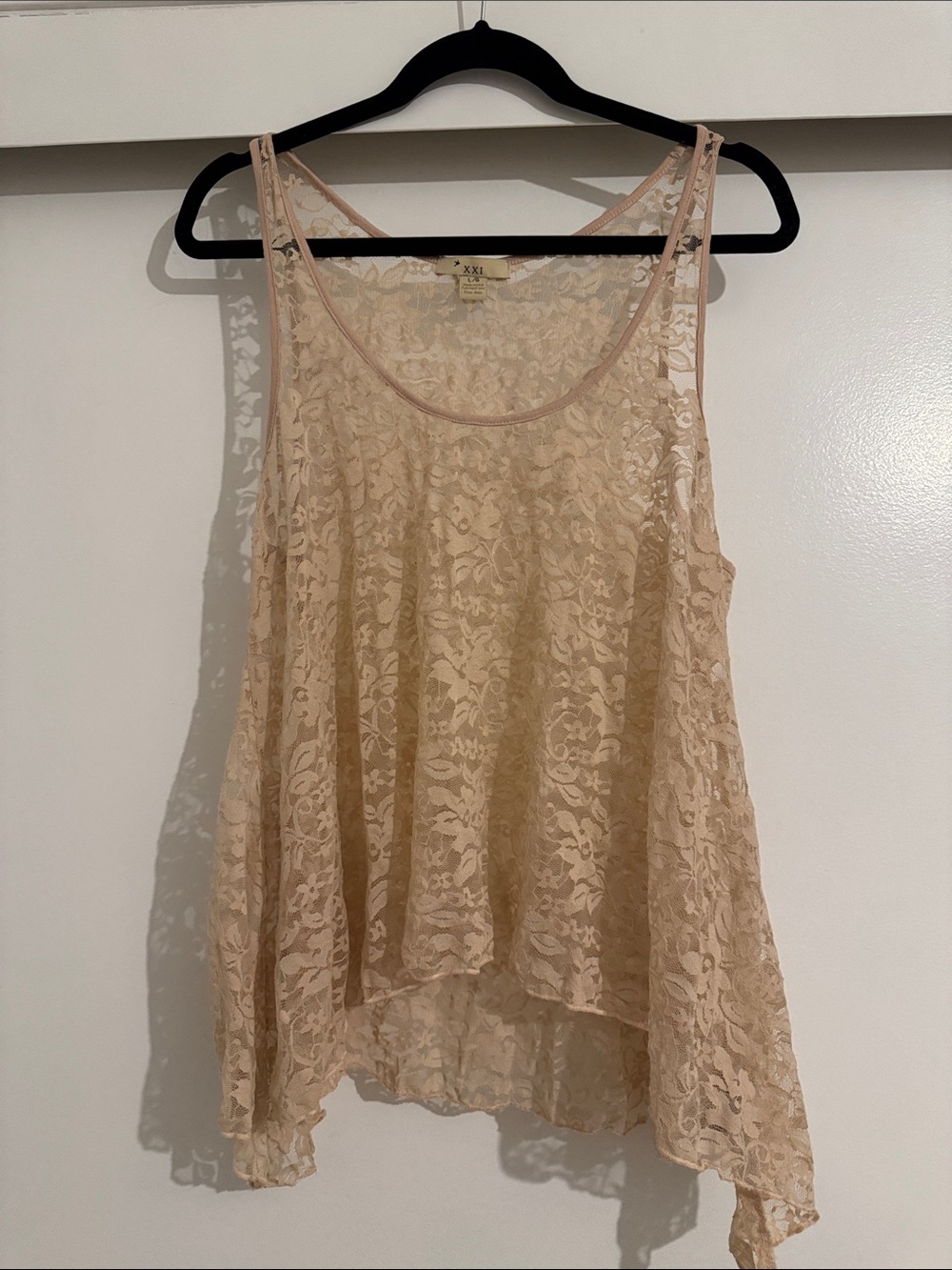 Forever 21 Beige Lace Overlay Camisole
